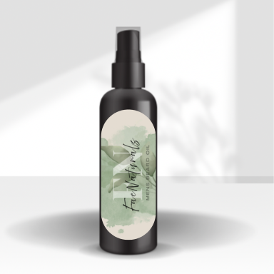 Black spray bottle with a green label on a white background